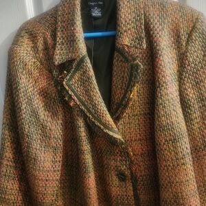 Chapter One Women's Multicolor Tweed Blazer
